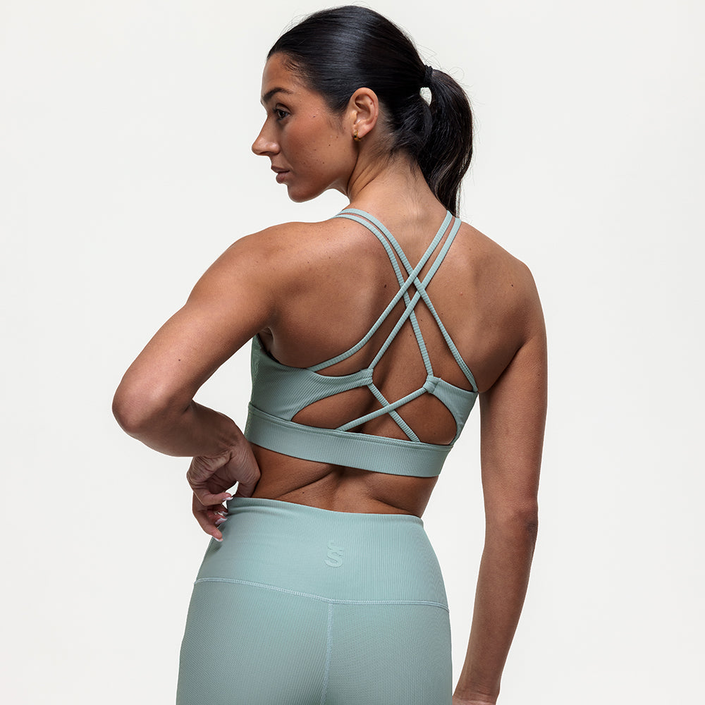 Namaste Ribbed Medium Support Bra - Seamoss