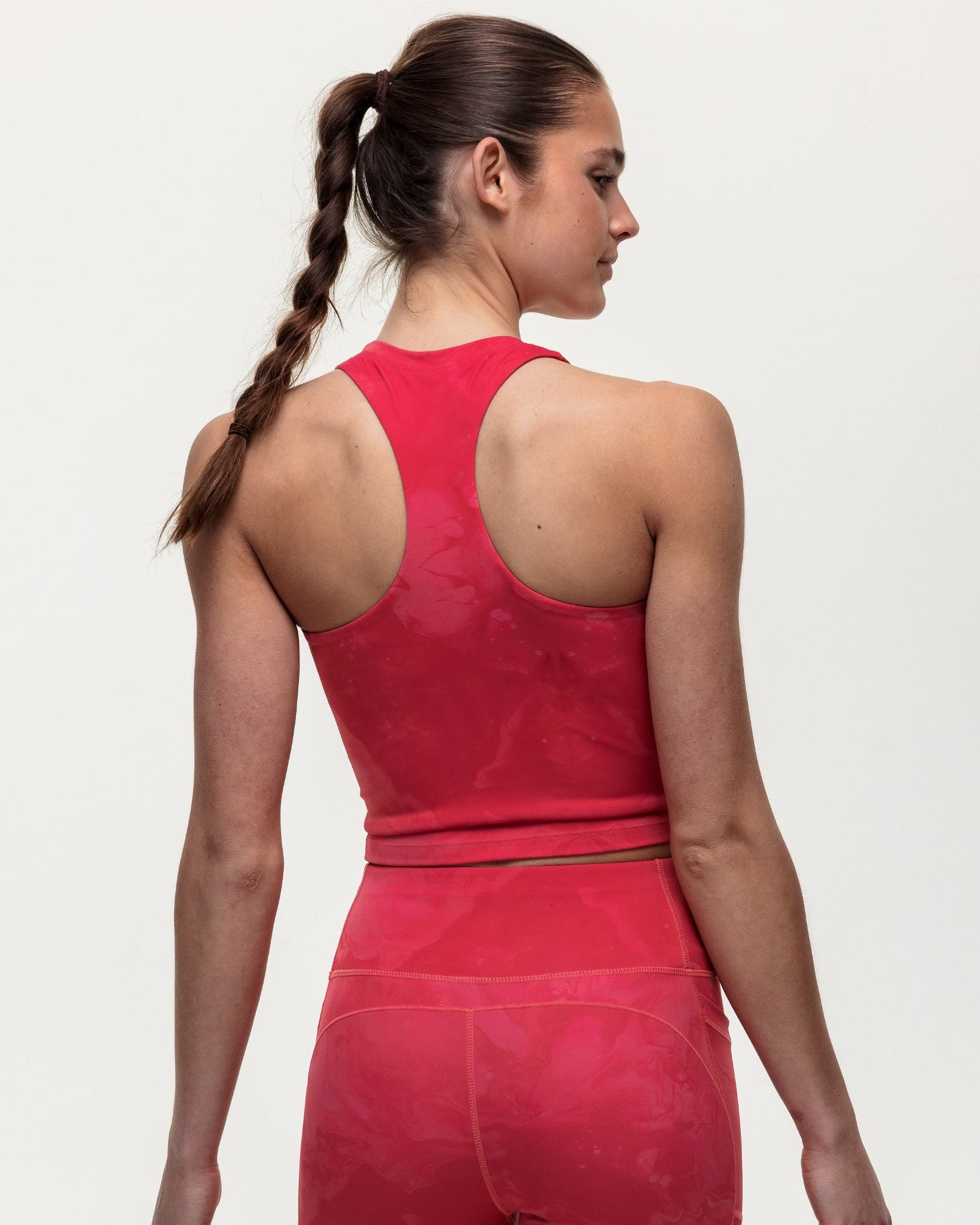 Training Crop Tank - Coral Marble