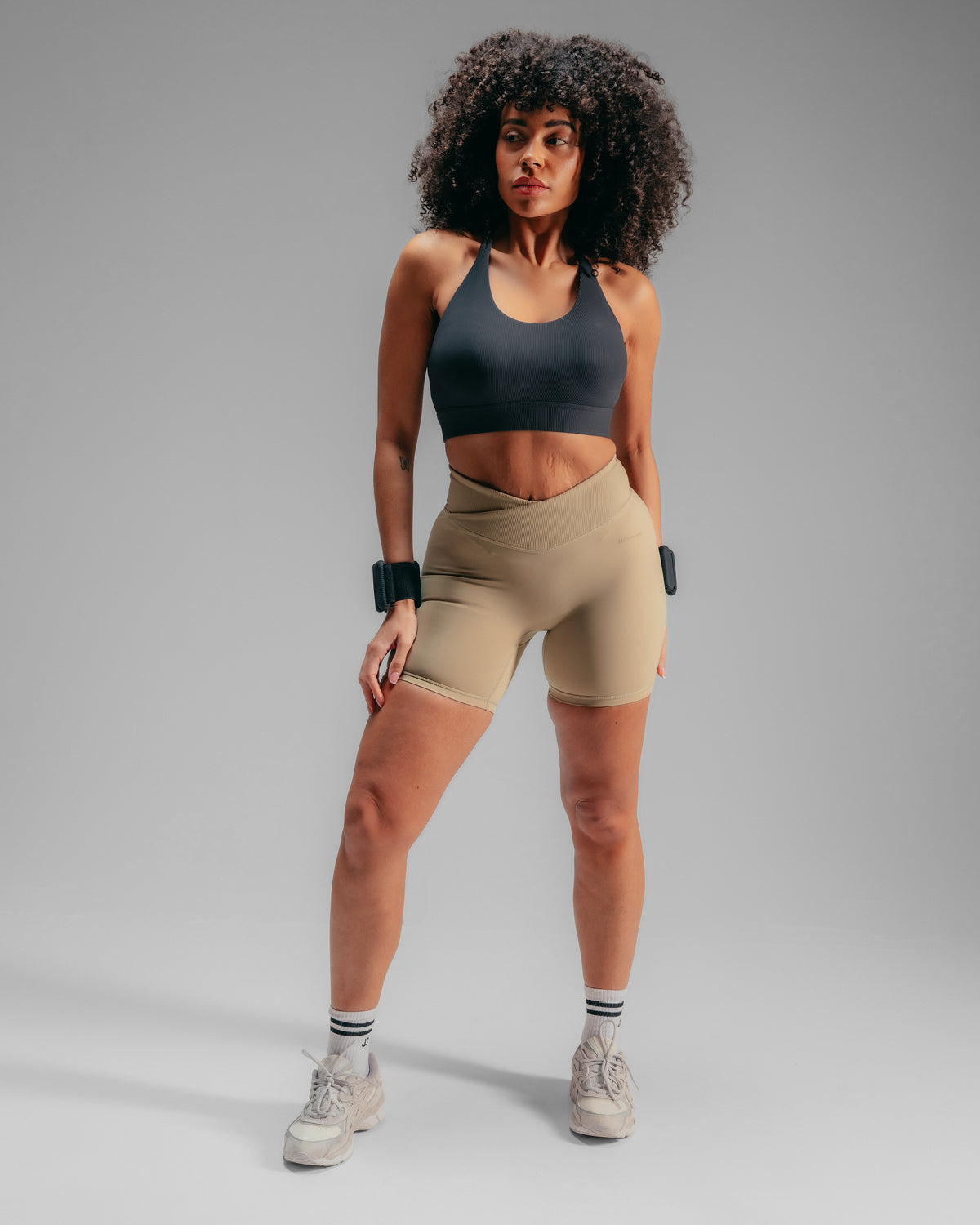 Strappy Rib Bra - Black