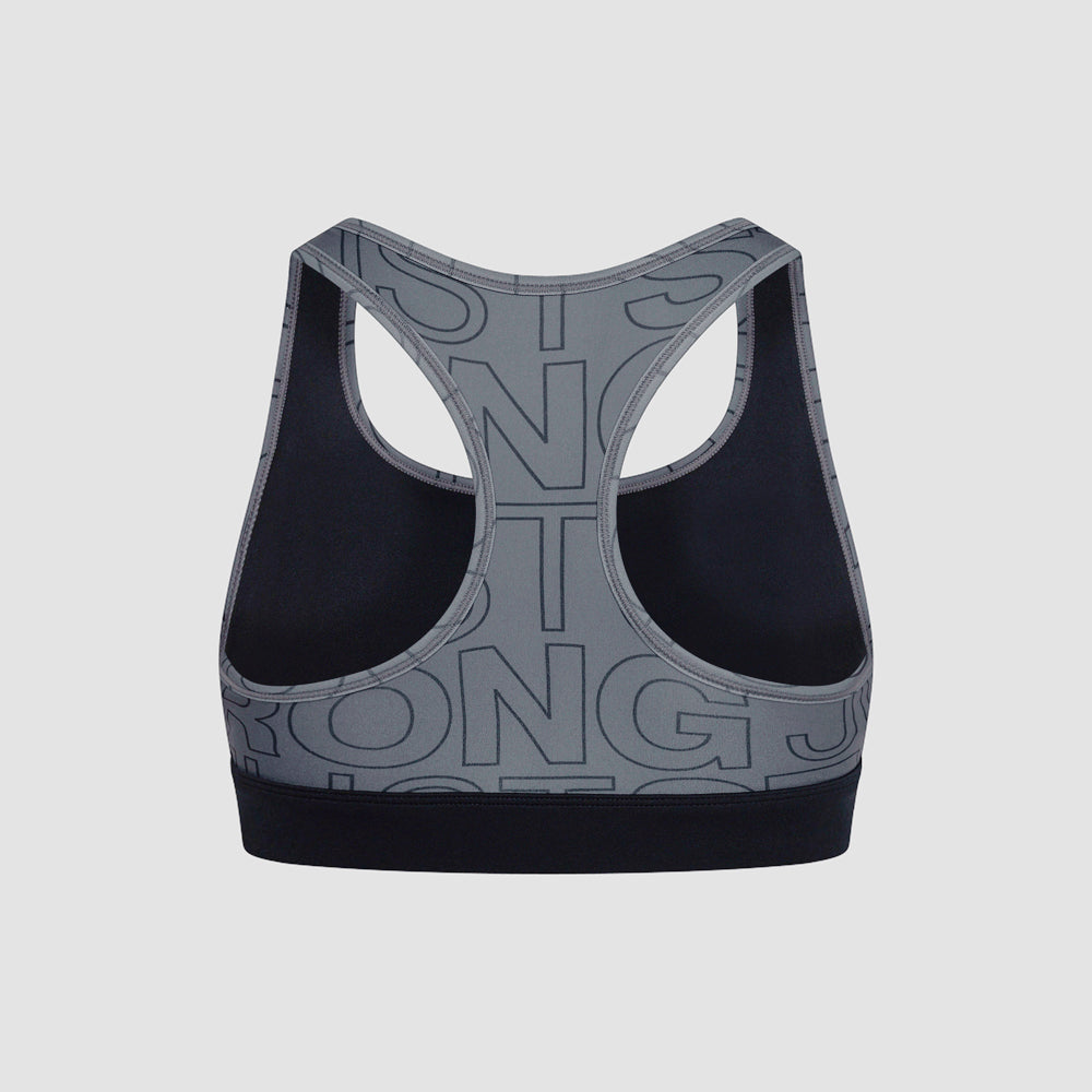 Printed Motion Light Support Bra - Slate/Black