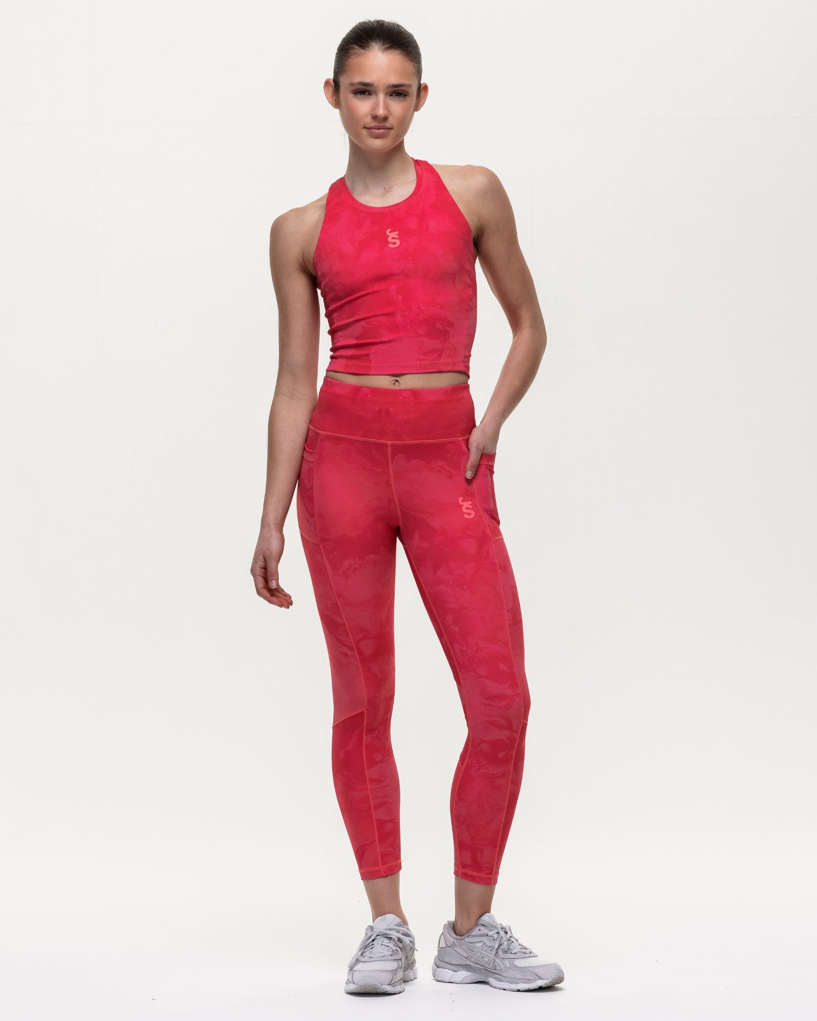 Power 7/8 Training Leggings - Coral Marble