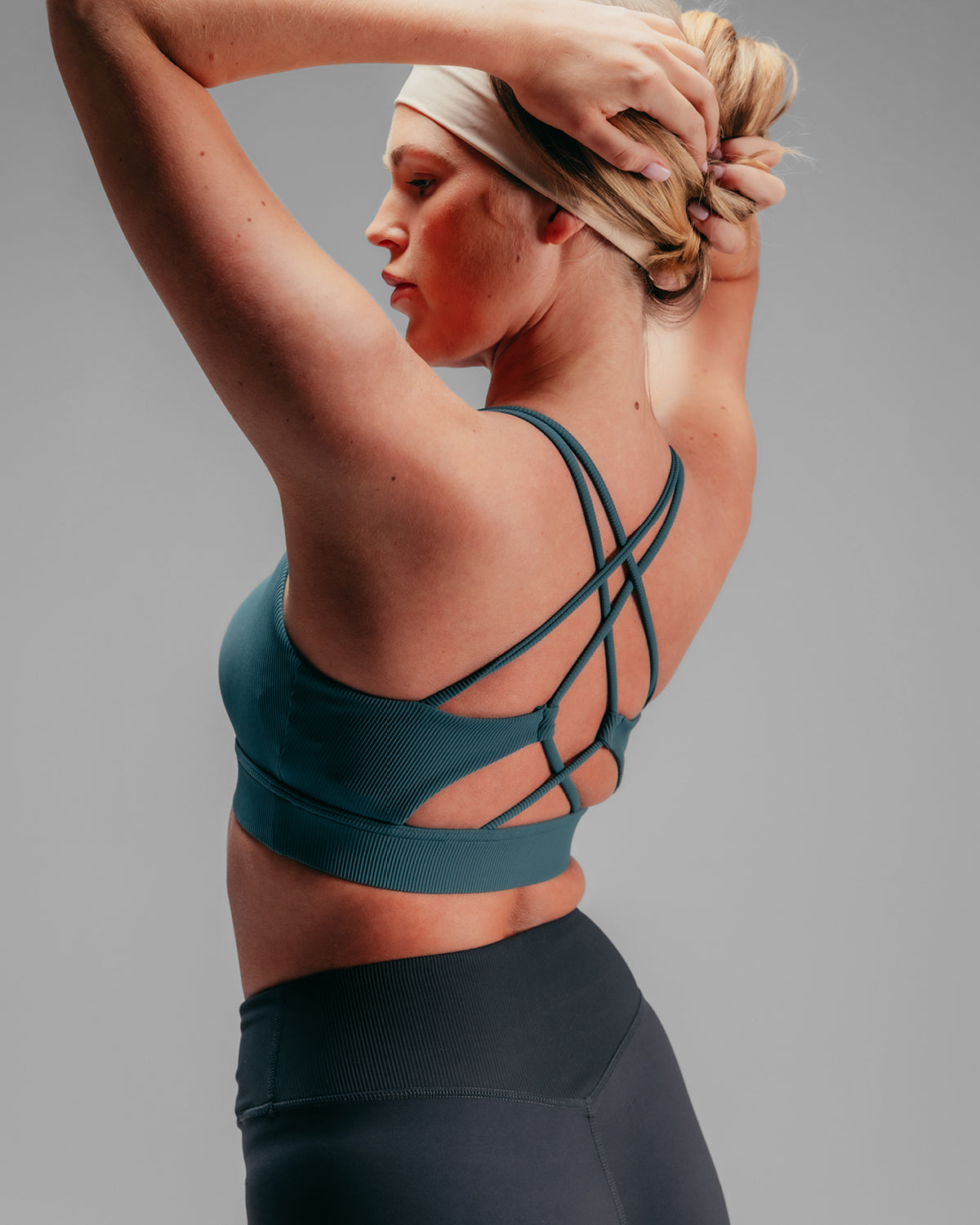 Strappy Rib Bra - Teal