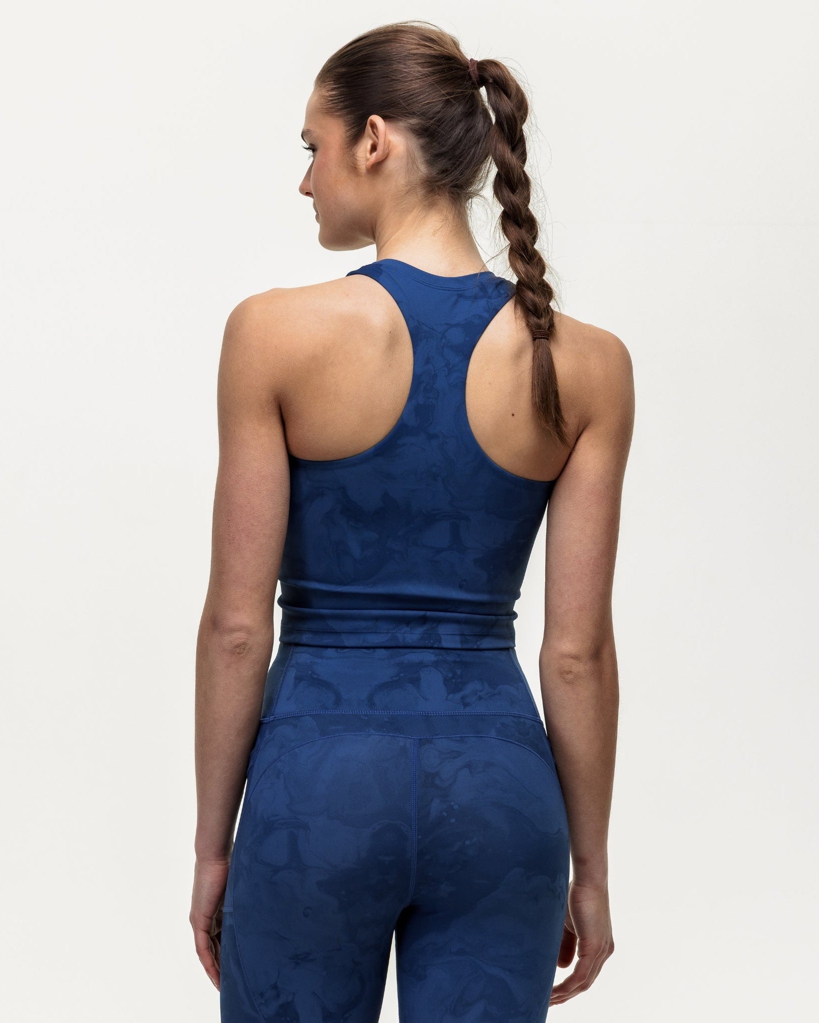 Training Crop Tank - Indigo Marble