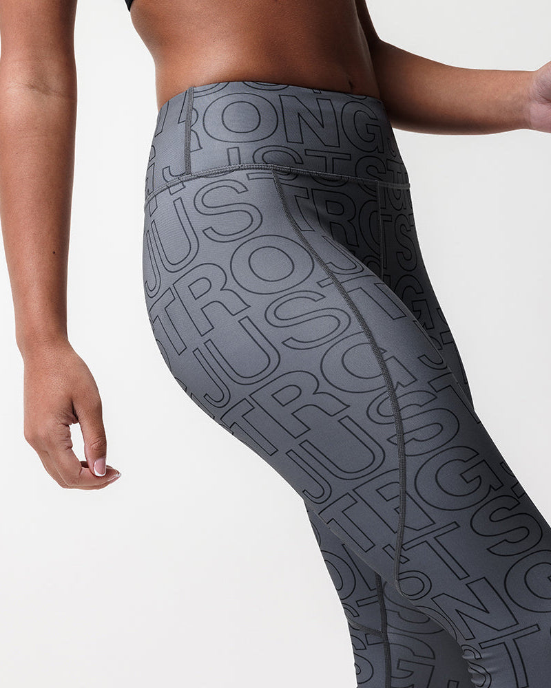 Printed Motion Capri Mid Rise Leggings - Slate/Black