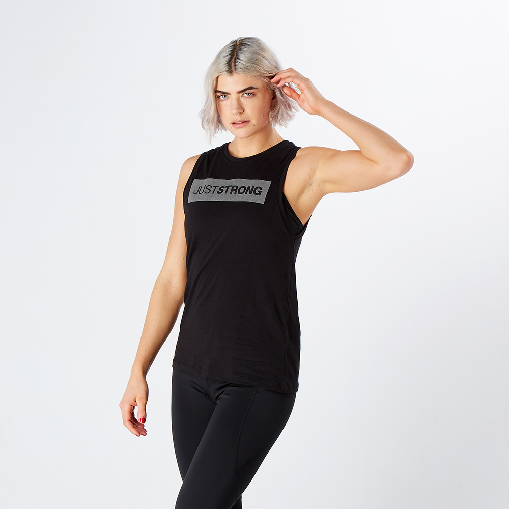 Reflective Black Athletic Box Tank