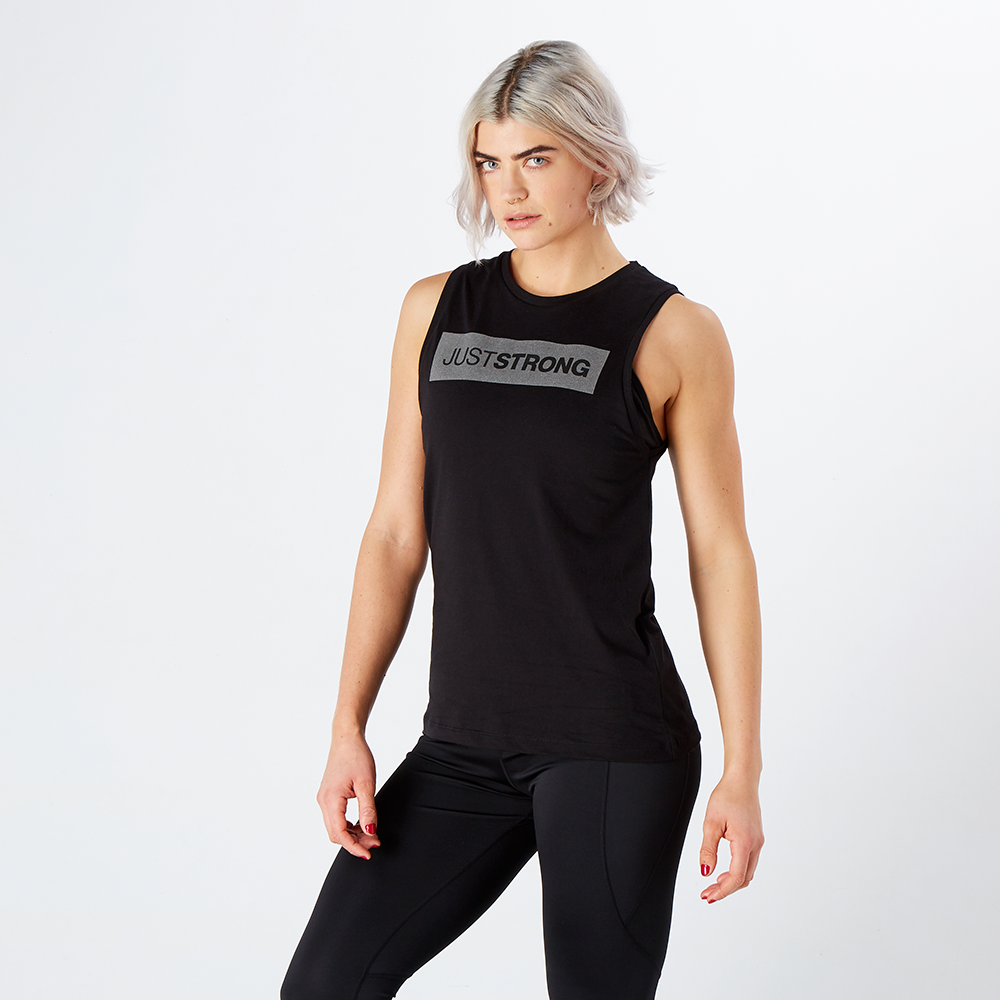 Reflective Black Athletic Box Tank