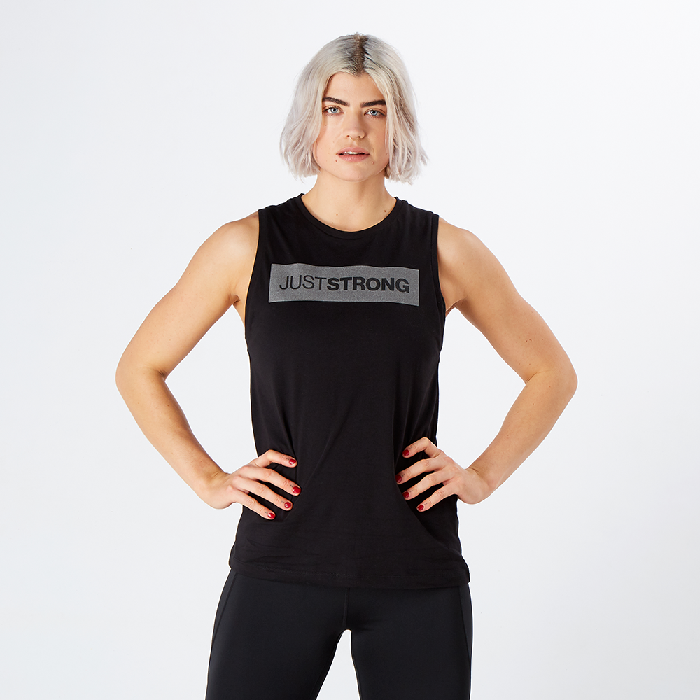 Reflective Black Athletic Box Tank